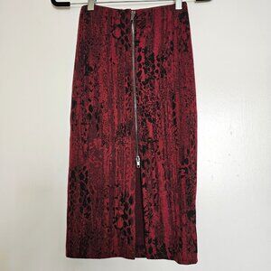 Kiki Riki Stretchy Tube Maxi Midi Skirt w Front Zipper, S